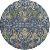 Piper Looms Mayfield Global AMF1153 Navy Machine Washable Area Rug Round Main Image