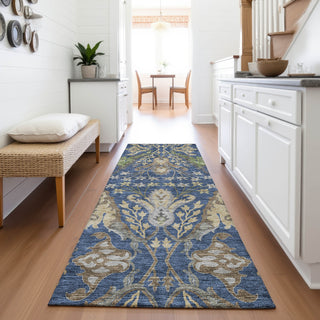 Piper Looms Mayfield Global AMF1153 Navy Machine Washable Area Rug Runner Lifestyle Image Feature