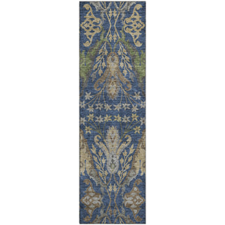 Piper Looms Mayfield Global AMF1153 Navy Machine Washable Area Rug Runner Main Image