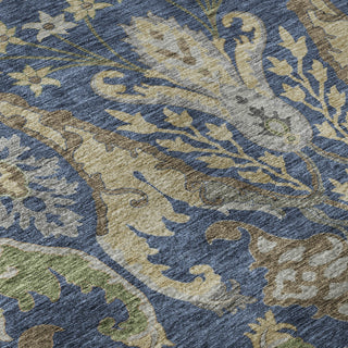 Piper Looms Mayfield Global AMF1153 Navy Machine Washable Area Rug Swatch Image