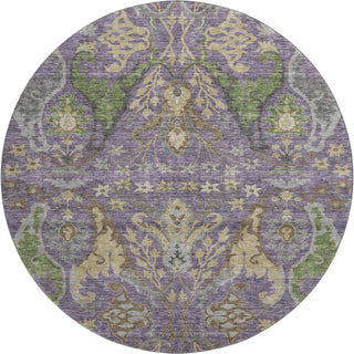 Piper Looms Mayfield Global AMF1153 Purple Machine Washable Area Rug Round Main Image