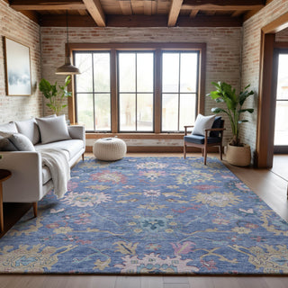Piper Looms Mayfield Global AMF1154 Blue Machine Washable Area Rug Lifestyle Image Feature
