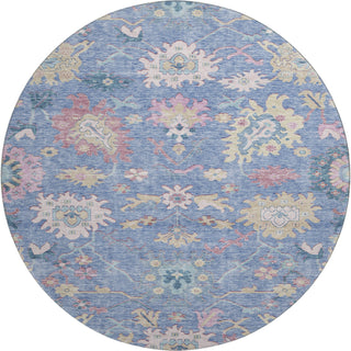Piper Looms Mayfield Global AMF1154 Blue Machine Washable Area Rug Round Main Image
