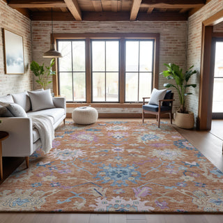 Piper Looms Mayfield Global AMF1154 Orange Machine Washable Area Rug Lifestyle Image Feature