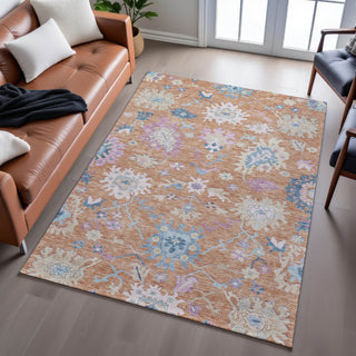 Piper Looms Mayfield Global AMF1154 Orange Machine Washable Area Rug Lifestyle Image Feature