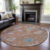 Piper Looms Mayfield Global AMF1154 Orange Machine Washable Area Rug Round Lifestyle Image Feature