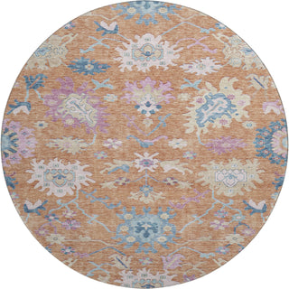 Piper Looms Mayfield Global AMF1154 Orange Machine Washable Area Rug Round Main Image