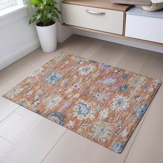 Piper Looms Mayfield Global AMF1154 Orange Machine Washable Area Rug Scatter Lifestyle Image Feature