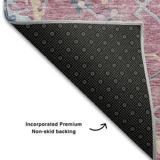 Piper Looms Mayfield Global AMF1154 Pink Machine Washable Area Rug Backing Image
