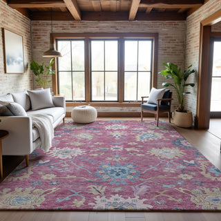 Piper Looms Mayfield Global AMF1154 Pink Machine Washable Area Rug Lifestyle Image Feature