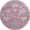 Piper Looms Mayfield Global AMF1154 Pink Machine Washable Area Rug Round Main Image