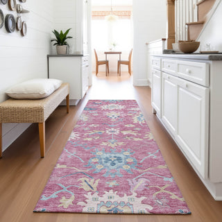 Piper Looms Mayfield Global AMF1154 Pink Machine Washable Area Rug Runner Lifestyle Image Feature