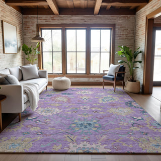 Piper Looms Mayfield Global AMF1154 Purple Machine Washable Area Rug Lifestyle Image Feature