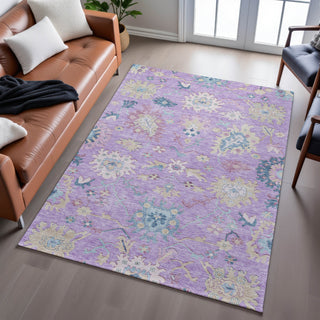 Piper Looms Mayfield Global AMF1154 Purple Machine Washable Area Rug Lifestyle Image Feature