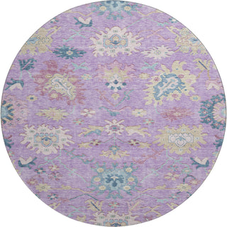 Piper Looms Mayfield Global AMF1154 Purple Machine Washable Area Rug Round Main Image