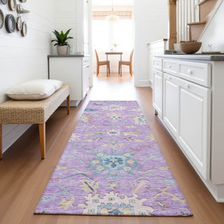 Piper Looms Mayfield Global AMF1154 Purple Machine Washable Area Rug Runner Lifestyle Image Feature