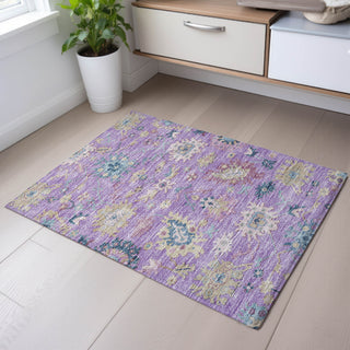 Piper Looms Mayfield Global AMF1154 Purple Machine Washable Area Rug Scatter Lifestyle Image Feature