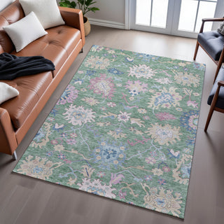 Piper Looms Mayfield Global AMF1154 Sage Machine Washable Area Rug Lifestyle Image Feature