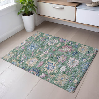 Piper Looms Mayfield Global AMF1154 Sage Machine Washable Area Rug Scatter Lifestyle Image Feature