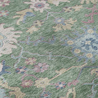 Piper Looms Mayfield Global AMF1154 Sage Machine Washable Area Rug Swatch Image