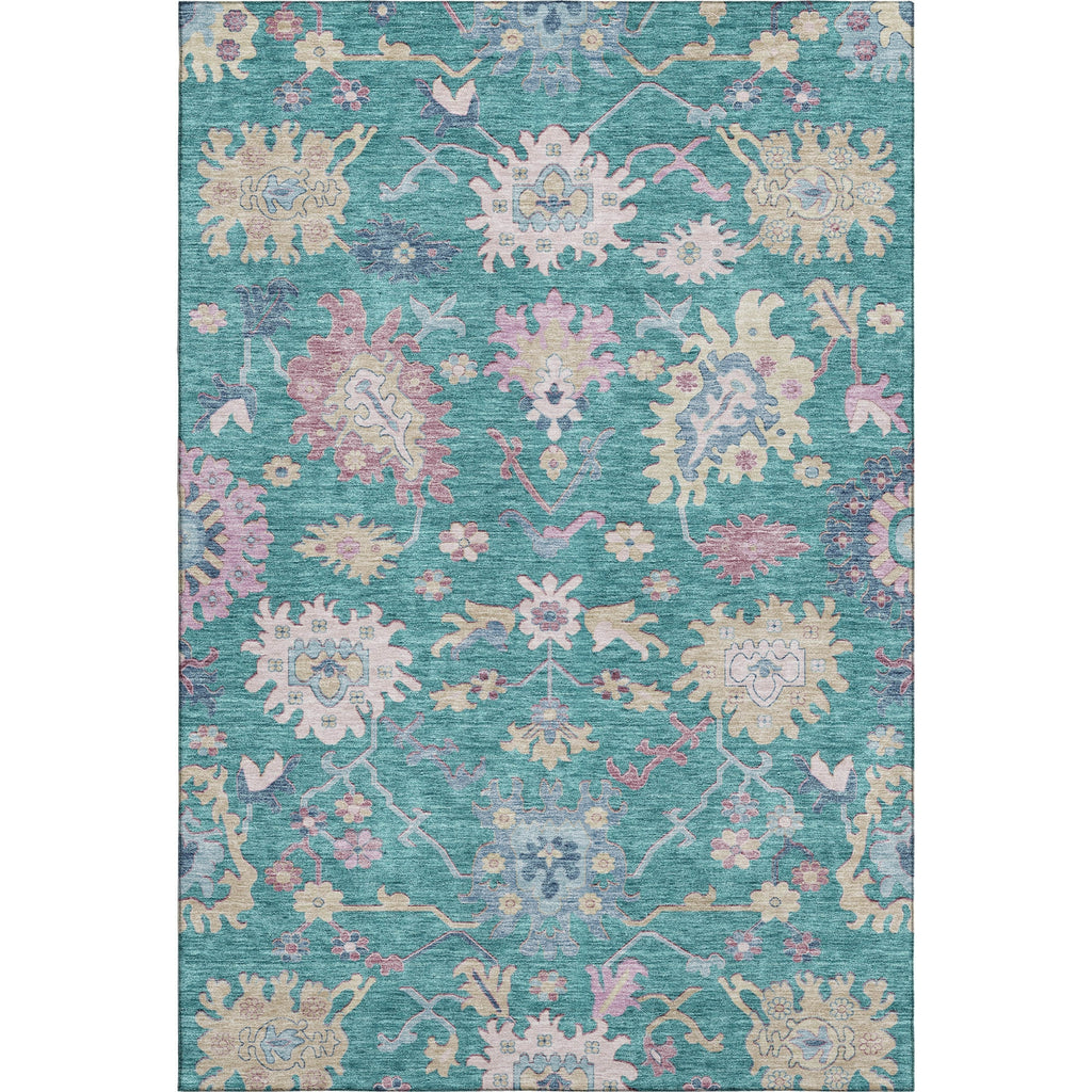 Piper Looms Mayfield Global AMF1154 Teal Machine Washable Area Rug main image