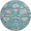 Piper Looms Mayfield Global AMF1154 Teal Machine Washable Area Rug Round Main Image