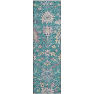 Piper Looms Mayfield Global AMF1154 Teal Machine Washable Area Rug Runner Main Image
