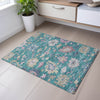 Piper Looms Mayfield Global AMF1154 Teal Machine Washable Area Rug Scatter Lifestyle Image Feature