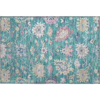 Piper Looms Mayfield Global AMF1154 Teal Machine Washable Area Rug Scatter Main Image