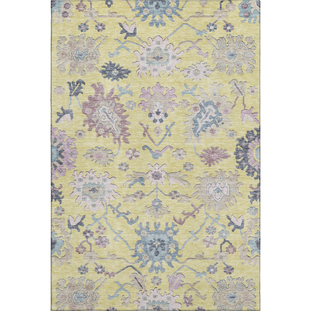 Piper Looms Mayfield Global AMF1154 Yellow Machine Washable Area Rug main image