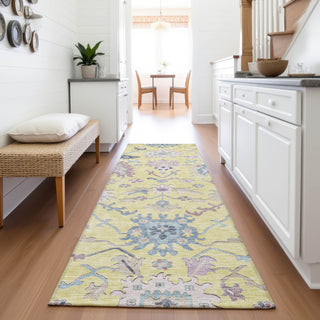 Piper Looms Mayfield Global AMF1154 Yellow Machine Washable Area Rug Runner Lifestyle Image Feature