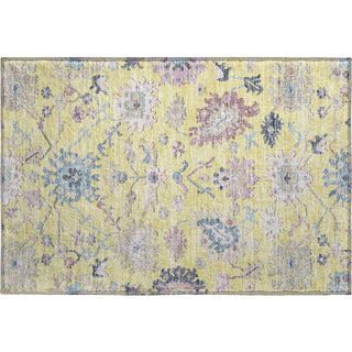 Piper Looms Mayfield Global AMF1154 Yellow Machine Washable Area Rug Scatter Main Image
