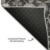 Piper Looms Mayfield Floral AMF1155 Black Machine Washable Area Rug Backing Image