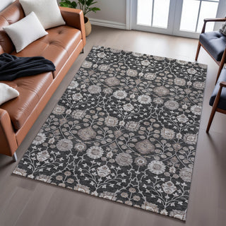 Piper Looms Mayfield Floral AMF1155 Black Machine Washable Area Rug Lifestyle Image Feature