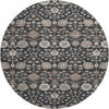 Piper Looms Mayfield Floral AMF1155 Black Machine Washable Area Rug Round Main Image