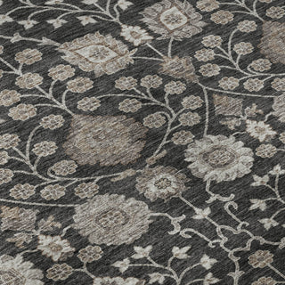 Piper Looms Mayfield Floral AMF1155 Black Machine Washable Area Rug Swatch Image