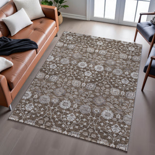 Piper Looms Mayfield Floral AMF1155 Chocolate Machine Washable Area Rug Lifestyle Image Feature