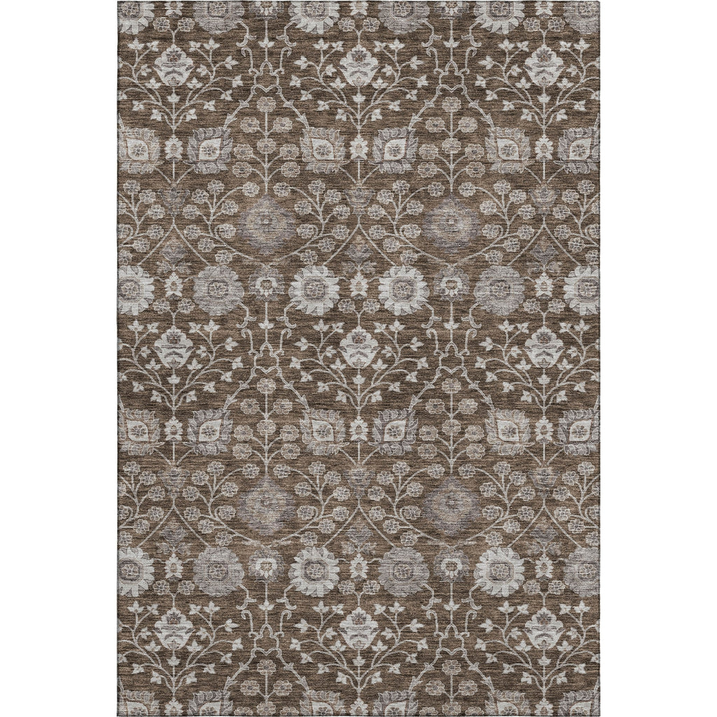 Piper Looms Mayfield Floral AMF1155 Chocolate Machine Washable Area Rug main image