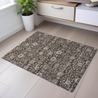 Piper Looms Mayfield Floral AMF1155 Chocolate Machine Washable Area Rug Scatter Lifestyle Image Feature