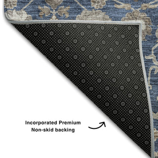 Piper Looms Mayfield Floral AMF1155 Navy Machine Washable Area Rug Backing Image