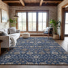 Piper Looms Mayfield Floral AMF1155 Navy Machine Washable Area Rug Lifestyle Image Feature