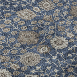 Piper Looms Mayfield Floral AMF1155 Navy Machine Washable Area Rug Swatch Image