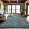 Piper Looms Mayfield Floral AMF1155 Teal Machine Washable Area Rug Lifestyle Image Feature