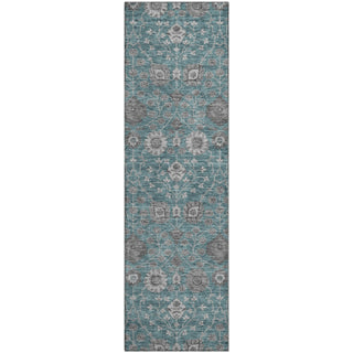Piper Looms Mayfield Floral AMF1155 Teal Machine Washable Area Rug Runner Main Image