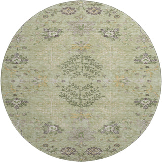 Piper Looms Mayfield Floral AMF1156 Aloe Machine Washable Area Rug Round Main Image