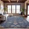 Piper Looms Mayfield Floral AMF1156 Blue Machine Washable Area Rug Lifestyle Image Feature