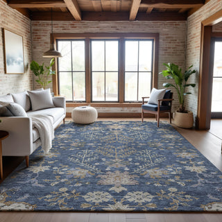 Piper Looms Mayfield Floral AMF1156 Blue Machine Washable Area Rug Lifestyle Image Feature
