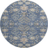 Piper Looms Mayfield Floral AMF1156 Blue Machine Washable Area Rug Round Main Image