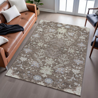 Piper Looms Mayfield Floral AMF1156 Brown Machine Washable Area Rug Lifestyle Image Feature