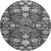 Piper Looms Mayfield Floral AMF1156 Charcoal Machine Washable Area Rug Round Main Image